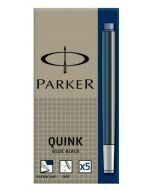 Комплект 5 бр. дълги черно-сини патрончета (пълнители) Parker за писалки