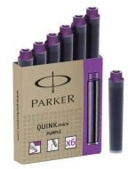 Комплект 6 бр. патрончета (пълнители) Parker за писалки, лилави