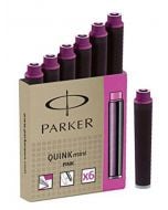 Комплект 6 бр. патрончета (пълнители) Parker за писалки, розови