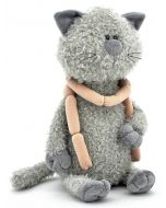 Плюшена играчка: Котката Бъди - С шал от наденички (30 см.)