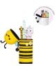 Ярък 2-в-1 силиконов несесер Legami Kawaii - Bee в жълто и черно, с цип, побира до 15 изтриваеми химикалки. Идеален като органайзер за ученически аксесоари - весел пчелен дизайн и лесен достъп до цветни материали.-3-thumb