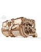 3D дървен пъзел Ugears - Антикварна кутия, 185 части: механична кутия за бижута с лазерно гравирани орнаменти, зъбни колела и тайни отделения на бял фон.-5-thumb