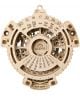 The 3D дървен пъзел Ugears - Календар, 24 части е механичен календар с въртящи се циферблати, показващ месеци, дни и години (2017-2044) с детайлни изрязани дизайни.-1-thumb