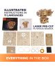 3D дървен пъзел Ugears - Стиймпънк Дирижабъл, 170 части Комплектът включва предварително изрязани шперплатови плоскости, зъбни колела, гумени ленти, восък, шкурка и инструкции на 11 езика на бял и оранжев фон.-4-thumb