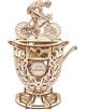 The 3D дървен пъзел Ugears - Велосипедист (189 части) изобразява колоездач върху купа с лого на UGEARS, лаврови листа и фини лазерни орнаменти - перфектен подарък за фенове на модели и велосипедисти.-1-thumb