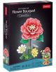 Изображението показва 3D пъзел Cubic Fun - Букет камелния (120 части) кутия с декоративна фигура на цветен букет с голяма червена камелия и бели маргаритки, както и предупреждение за малки части.-1-thumb