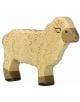 Дървена фигурка Holztiger - Овца е дървена играчка овца с прости рисувани детайли, светлокафяво тяло, по-тъмнокафяви копита и лице и изрязани шарки от вълна - идеална за детски дървени играчки колекции.-thumb