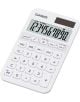 Бял джобен калкулатор Casio SL-310YC-WE с цифров дисплей и модерен дизайн, предлагащ функции за данъци и памет - стилен и практичен аксесоар за всеки офис.-2-thumb