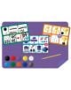 Творчески комплект с пластилин Floss & Rock - Коли съдържа лилава подложка, 10 цветни глинени диска, дървен инструмент и 3 карти с инструкции за създаване на забавни автомобилни фигури.-4-thumb