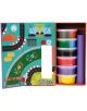 Творчески комплект с пластилин Floss & Rock - Коли: цветна писта с коли, финална линия, трофей, забавни герои и 6 цвята пластилин. На комплекта пише "ZOOM".-3-thumb