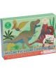 Магнитен комплект за игра Floss & Rock - Dino е творческа игра с илюстрирани динозаври, вулкани, магнитна дъска, дъска за рисуване, химикалки, магнитни елементи и стоящи фигурки за игра. За възраст 3+.-1-thumb