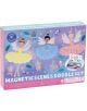 Цветна кутия за "Магнитен комплект за игра Floss & Rock - Enchanted" с балерини, животни, звезди и цветя на лилав фон. Подходящ за деца 3+, включва магнитни части и дъски за творчески игри.-1-thumb