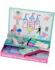 Магнитен комплект за игра Floss & Rock - Enchanted включва магнити за балерина и фея, магнитна дъска с илюстрация на замък, три маркера и розова кутия MAGNETIC SCENE & DOODLE SET - идеален за творчески игри.-2-thumb