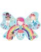 Пъзел Floss & Rock, Rainbow Fairy - Феи, 30 части показва три феи с крила и цветни рокли върху дъги сред звезди, лакомства и животни. Парчетата са оформени като крила на пеперуда - чудесен подарък за деца!.-3-thumb