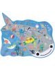 Пъзел Floss & Rock, Ocean - Океан, 60 части: цветен детски пъзел с форма на усмихнат скат и морски създания - риби, октопод, костенурка, водорасли и корали върху син фон. Идеален за забавление и учене.-3-thumb