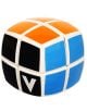 Кубче за редене V-Cube 2x2, заоблена форма е логически пъзел с оранжеви, черни и сини плочки. Една черна плочка има бяла буква В. Механичен пъзел като кубче на Рубик, но със закръглена сферична форма.-3-thumb
