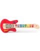 Дървена играчка Hape Baby Einstein - Сензорна магическа китара, червена има животински лица на цветен фон, червено тяло, сини и оранжеви копчета, дървено гърло и илюстрации на животни по грифа.-2-thumb