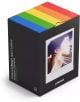 Кутията на Фотоапарат за моментни снимки Polaroid Now+ Gen 3, Black е черна с цветна лента, снимка на профил отпред и бял текст с Polaroid logo, Bluetooth свързаност и продуктови детайли.-7-thumb