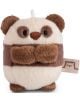 Малка, кръгла плюшена играчка Nici Mymochi Minis, наподобяваща панда с кафяво-бяла козина, тъмнокафяви уши, форма на гърдите, наподобяваща панделка, и етикет от плат с обикновено мечешко лице - предлага се в книжарница Orange.-1-thumb