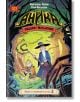 Корица на комикс за "Аника - Рицарят магьосник - том 2: Аника и изгубените котки"-Аника и един стар магьосник стоят в Гората на вълшебните гъбки, заобиколени от гигантски котки със светещи очи. Българското заглавие обещава вълнуващо детско приключение.-2-thumb