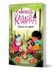 Корицата на Анна Кадабра 7: Тайната на гората показва три деца в ярки костюми, седнали на тревата, заобиколени от катерички и дървета, с магически елементи, които се въртят около тяхното Клуб на Пълнолунието събиране.-1-thumb