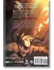 На задната корица на „Assassin's Creed: Forgotten Temple, Vol. 3“ е изобразен русокос мъж с решителен поглед, облечен в наметало с качулка, заобиколен от виещи пламъци и искри. Текстът подчертава вълнуващата история на Едуард Кенуей, в която се преплитат -3-thumb