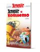 Корица на комикса "Астерикс и котлето" на български език: Астерикс и Обеликс щастливо ловят падащи монети от голямо златно гърне в галското си селце. Заглавието е смело и цветно.-1-thumb