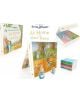 Комплектът "У дома със заека Питър" включва книжка с приказки, комплект за игра с разгъваща се картонена къщичка, изрезки на герои и пастелни настолни книги на Беатрикс Потър - очарователен детски комплект за четене и игра на бял фон.-2-thumb