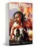 Корицата на Attack on Titan Omnibus 4 (Vol. 10-12) представя ключови герои в екшън пози със заплашително лице на гигантски титан и огнено небе, което пресъздава драматичната интензивност на шонен приключението.-1-thumb