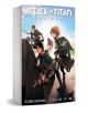 3D визуализираната корица на Attack on Titan Omnibus 6 (Vol. 16-18) показва четирима въоръжени герои в зелени наметала, които се изкачват по стена под ярко небе, което ярко отразява вълнуващата интензивност на шонън мангата на Хаджиме Исаяма.-1-thumb