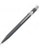 Автоматичен молив Caran d'Ache 844 Metal Collection, тъмно сив, с шестоъгълен алуминиев корпус, метална щипка и бутон за натискане, показан на бял фон.-thumb