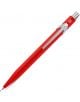 Автоматичен молив Caran d'Ache 844 Metal Collection, червен, с шестоъгълно тяло, сребърен клипс и метални елементи, 0,7 мм, показан на бял фон.-thumb