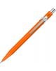 Автоматичен молив Caran d'Ache 844 Metal Collection, оранжев, с алуминиев корпус, сребърен клипс и бутон, изобразен на бял фон с елегантен, модерен дизайн и заострен връх за писане.-1-thumb