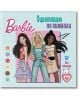 Илюстрирана корица на "Барби. Оцветявам по символи" с три разнообразни, усмихнати героини Барби, икони за оцветяване и котки, цветни моливи, цветни Барби стикери и жив български текст.-1-thumb