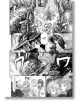 Страница от Berserk Deluxe Edition Vol. 11 показва огромен брониран воин и неговите съюзници, които се изправят срещу чудовище, като едно момиче вика "Guts!" от страх, а друго търси Schierke и нейния учител сред хаос и вихреща се енергия.-4-thumb