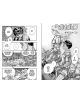 Страница от мангата Berserk Deluxe Edition Vol. 3 показва млад мъж в доспехи, който размишлява върху белокос рицар с войници. Лявата страница е с драматични близки планове и битки, а дясната показва двама ездачи в това фентъзи за възрастни от Кентаро Миур-3-thumb