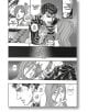 Страница от том 7 на Berserk Deluxe показва напрегнат разговор между брониран мъж и разтревожена жена. Той я хваща за рамото и спешно я разпитва, докато между панелите се появява мистериозен символ.-5-thumb