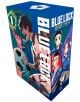 The Blue Lock Season 1 Part 2 Manga Box Set е с ярки сини и зелени рисунки на футболисти отпред и отстрани, а заглавието на поредицата е изписано на видно място.-thumb