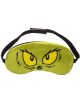 Зелена маска за сън с жълти заплашителни очи и намръщени вежди като на Гринч, с черна ластична каишка-идеален коледен подарък от комплекта "Бутилка за гореща вода и маска за сън Fizz Creations - The Grinch".-3-thumb