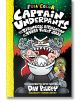 Корица на книгата Captain Underpants Forever Box Set #1-12 от Дейв Пилки, на която са изобразени капитанът, две деца и гигантска роботизирана тоалетна в смел комикс стил.-12-thumb