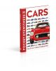На изображението е представена книгата Pocket Eyewitness Cars с червен класически автомобил в центъра на корицата, заобиколен от различни илюстрации на превозни средства, с ярък червен и черен текст, подчертаващ този удобен наръчник за автомобили.-3-thumb