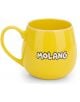 Яркожълта чаша Nici Molang- Пиле Piu Piu със заоблена форма и лява дръжка. Върху предната част на този очарователен чаша е изписана думата MOLANG в бяло, очертана в кафяво.-2-thumb