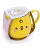 Чаша Nici Molang - Пиле Piu Piu е весела жълта чаша с лице на пиле, опакована в розово-кафяво картонено поставка с илюстрация на Molang.-4-thumb