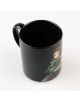 Черна керамична чаша с термо ефект Grupo Erik Demon Slayer Kimetsu no Yaiba, 350 мл, с аниме герой в зелено и черно каре, снимана отгоре - Iдеален аниме аксесоар за фенове.-4-thumb