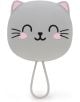 Четка за скалп Legami Relax & Shine - Kitty е с лице на симпатична сива котка с розови ушички и бузки, усмихнато изражение и дръжка с примка, която придава игрив чар на грижите за косата ви.-2-thumb