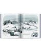 Вдъхновена от детските класики на Уолт Дисни от 1937-1953 г., тази зимна сцена в меко синьо и сиво включва скиори, кънкьори, шейна, теглена от кон, покриви на село, покрити със сняг, и две деца, които четат край камината в долния десен ъгъл.-3-thumb