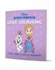 Лилавата детска книжка за оцветяване Cosy Colouring: Добри приятели са изобразени Дисни героите Анна и Олаф от "Замръзналото кралство", със сърца на заден план и български текст в долната част.-1-thumb