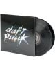 Daft Punk - Discovery (2 VINYL) е 180-грамов електронен албум с черна обложка, на която е изобразено лъскавото, стилизирано лого на Daft Punk в сребристо и дъга. Двете черни винилови плочи се виждат частично извън ръкава.-thumb