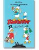 На корицата на "Дъкбург: Летящият холандец" са изобразени Доналд Дък с разтопен сладолед в Дъкбург, племенниците му и Скрудж Макдък, който държи пари. Заглавието е изписано с червени букви на кирилица; над него са изобразени Уолт Дисни и Карл Баркс.-2-thumb