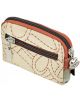 Компактният дамски портфейл Anekke Alma (12x9x3 см) е с бежово-кафяв десен, преден джоб, сребристи ципове и червено-кафява гарнитура-идеален като портмоне за монети или за носене на малки вещи.-5-thumb